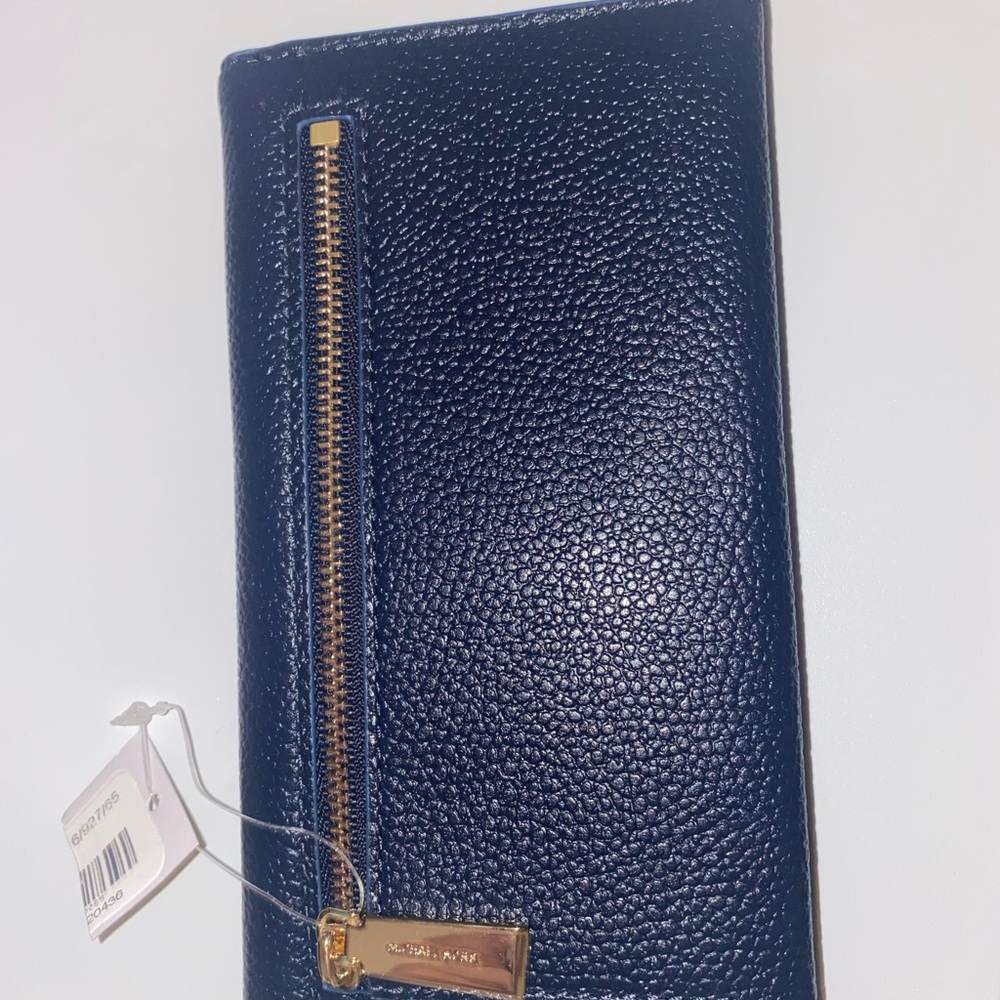 Michael Kors MK Blue Rhea Backpack, Tri-Fold Wallet, & Drawstring Bag Set - Picture 12 of 14
